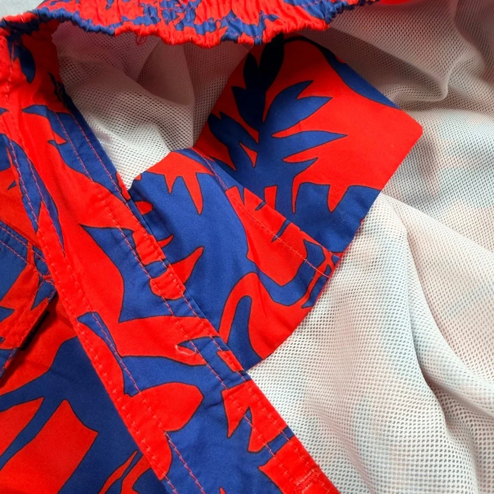 Polo Ralph Lauren Mens XL Swim Trunks Red Blue Safari Animal Silhouette Tropical